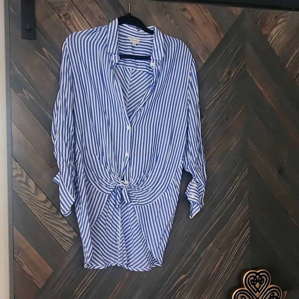 Max Studio size Medium Long Sleeve Striped Shirt